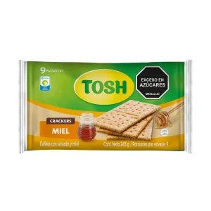 Galletas crakers TOSH Miel 229,5 g, 9 paquetes x 3 galletas