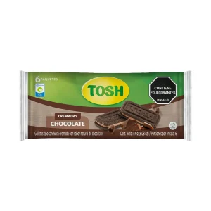Galletas cremada TOSH Chocolate 229,5 g, 6 paquetes x 2 galletas