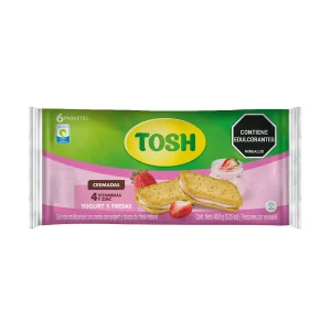 Galletas cremada TOSH Yogurt Fresa 229,5 g, 6 paquetes x 2 galletas