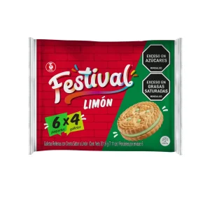 Galletas Festival Limón 201,6 g, 6 paquetes x 4 galletas